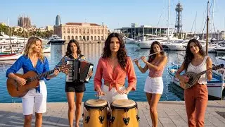 Mediterranean Calypso Cha-Cha-Cha Groove & Flamenco, Barceloneta 🇪🇦 | Accordion, Flute & Mandolin