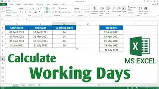 How to Calculate Working Days in Excel | Workday Function in Excel