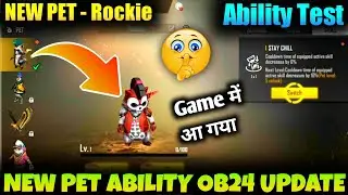 New Pet Rockie Ability Test/Free Fire Rockie Pet Skill/Upcoming New Pet Rockie Ability OB24 Update