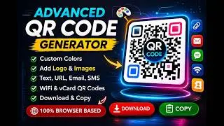 Advanced QR Code Generator | Custom QR with Logo, WiFi, vCard | 100% Browser-Based