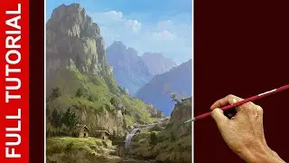 Tutorial: Acrylic Landscape Painting / Mountain Life / JMLisondra