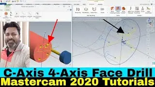 Mastercam 2020 C-Axis tutorials for Beginners | Mastercam 2020 4 Axis tutorials | Mastercam Lathe