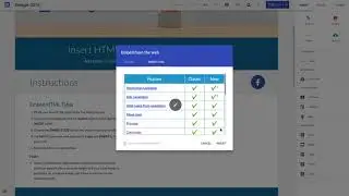New Google Sites - Insert HTML Table