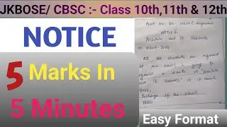 How to write Notice In 5 Minutes| Notice Writing | Notice Writing Format  | Class 10th 11th & 12th |