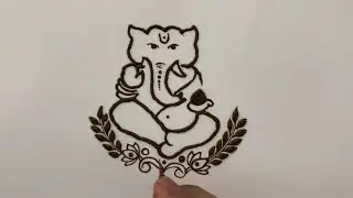 How to draw a simple henna art of Ganesh/பிள்ளையார்/ಗಣೇಶ. Elements of bridal henna