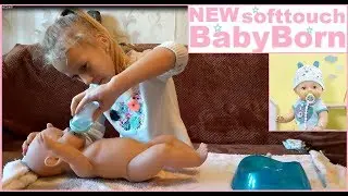 NEW Baby Born плачет! Настоящие слезы!!! Одеваем памперс ))