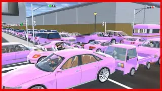 Collect All the Pink AI Cars || SAKURA School Simulator