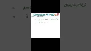 Dimension of sum of subspaces | Basis & Dimension of Vector Space #csirnetmathsonline #vectorspace