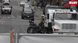 Batman batcycle accident on set : the flash 2022