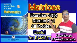 Intermediate Maths 1A || Matrices ||Exercise - 3(b) || Roman No I || All Problems ||Must Watch Video