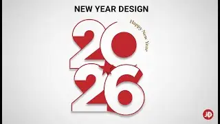 Modern Typography Poster Design in Adobe Illustrator l New Year 2026 Poster Design