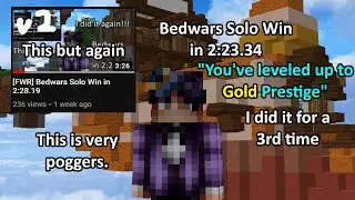 [FWR] Bedwars Solo Win in 2:23.34