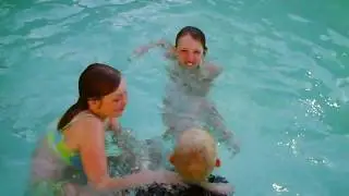 Cousins swimming in Texas