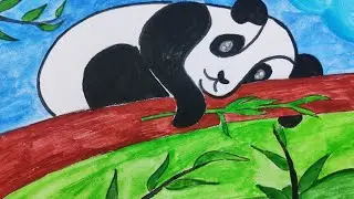 Drawing and colouring cute panda| art for kids by Ipsita| cute panda drawing for kids