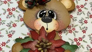 SVG Paper Piecing Process with Poinsettia Bear and techniques /SVG Tutorial /KaDoodle Bug Designs