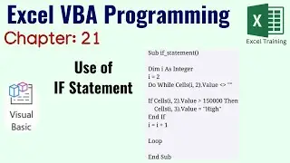 IF Statement in VBA | Simple IF and IF with Do While Loop | VBA Programming (Chapter 21)