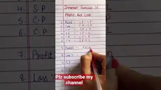 Some important formulas of profit and loss..