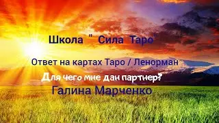 Для чего мне дан партнер? Расклад таро. Галина Марченко.