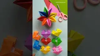 Diy making rainbow star flower paper toys easy for kids