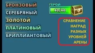 Empires & Puzzles: арена, сравнение наград за различные уровни