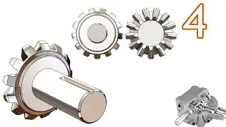 4-Project 39| Bevel Gearbox | SolidWorks Tutorial : bevel gear shaft 1 with integrated washer