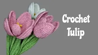 Knitted Tulip. How to Crochet a Tulip?! Knitted Flowers. Victoria Knits