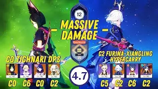 Abyss 4.7 - C0 Tighnari DPS & C2 Furina Xiangling Hypercarry