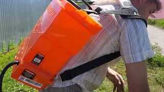 Недорогой электроопрыскиватель Патриот рт- 12ас в работе.