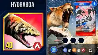 FROZEN FEAST HYDRABOA 40 CENOZOIC VS LAND PVP | JURASSIC WORLD THE GAME