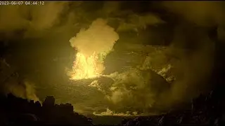 V1cam captures Kīlauea summit eruption onset in Halema‘uma‘u - June 7, 2023