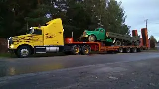 Низкорамный раздвижной 4х-осный полуприцеп трал TSR 4.SOU-25-40.2N