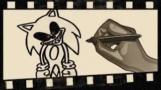 Drawing the Scary Sonic/ How to draw Sonic.... Как Нарисовать Страшного Соника