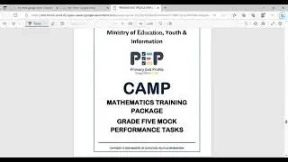 GRADE 5 AND 6 PEP PERFORMANCE TASK