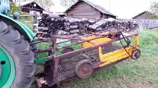 Шефская помощь школе и видео обзор самодельной картофелекопалки