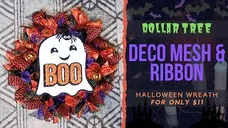 $11 DIY Dollar Tree Deco Mesh & Ribbon Halloween Wreath
