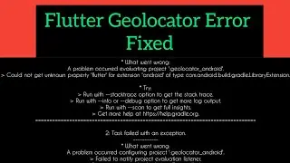 Flutter Error Fixed 100% Working 🔥| A problem occurred evaluating project ':geolocator_android'.