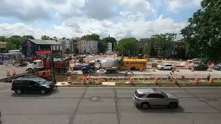 Time-lapse of Workers Building the Street on Rhode Island Ave in Washington DC. May 7th, 2024