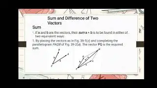 | Sum and Difference of Two Vectors |