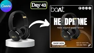 Create A Stunning Headphone Advertising Poster Design In Canva Within 5 mins | Canva Tutorial |