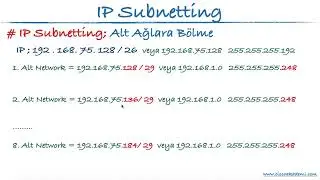 10 - IP Subnetting - Alt Ağlara Bölme - Pratik Yöntem Kullanarak Alt Ağlara Bölme