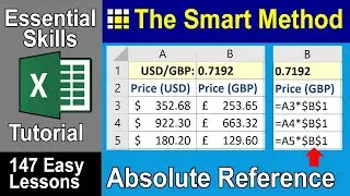 3-12: Understand Excel absolute ($A$1)and relative (A1) cell references