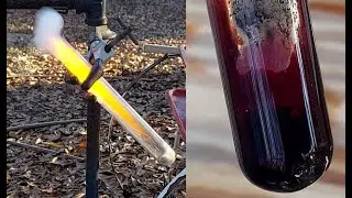 Sodium Telluride From The Elements #sodiummetal #chemistry #telluride #inorganicchemistry