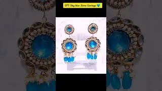 DIY Sky Blue Kundan Earrings 💙 #diy #youtubeshorts #shorts #shortvideo @CrafterAditi #viralvideo