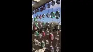 空き缶で作った風車アート