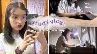 study vlog🤍💅🏻: cozy and rainy weekdays~