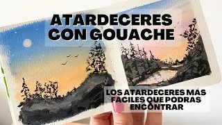 ATARDECERES con GOUACHE para PRINCIPIANTES   MUY FÁCIL QUE PARECE TRAMPA downtownstudioo