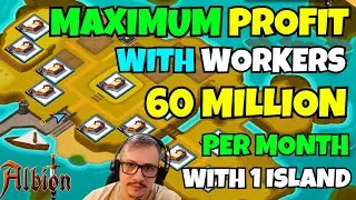 60 MILLION per MONTH in Albion Online with 1 WORKER ISLAND? | 16 T8 HOUSES