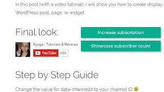 How to Add a YouTube Subscribe Button/Widget on a WordPress Page | WordPress Tutorial | YouTube