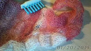 Воланчик для косынки на спицах и на луме.