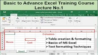 1st lecture of Excel Training Excel for beginners